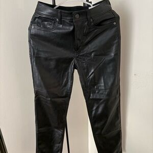 GAP Black Leather Cheeky Straight high Rise Pants